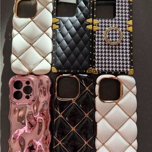 Luxury iPhone 16 pro Case Set - Black, White, Pink